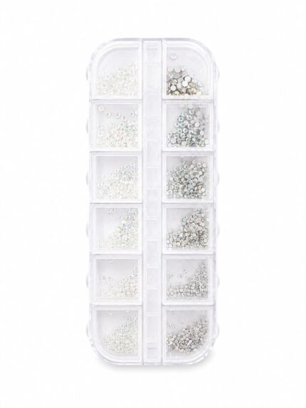 Caja de Cristales Transparentes AB para Nail Art