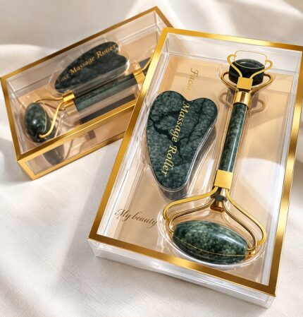 Set de Gua Sha + Rodillo Facial de Jade