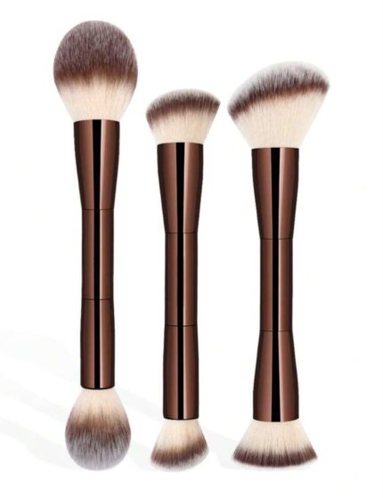 BROCHAS PARA BASE DE MAQUILLAJE DOBLE PUNTA 3 PIEZAS